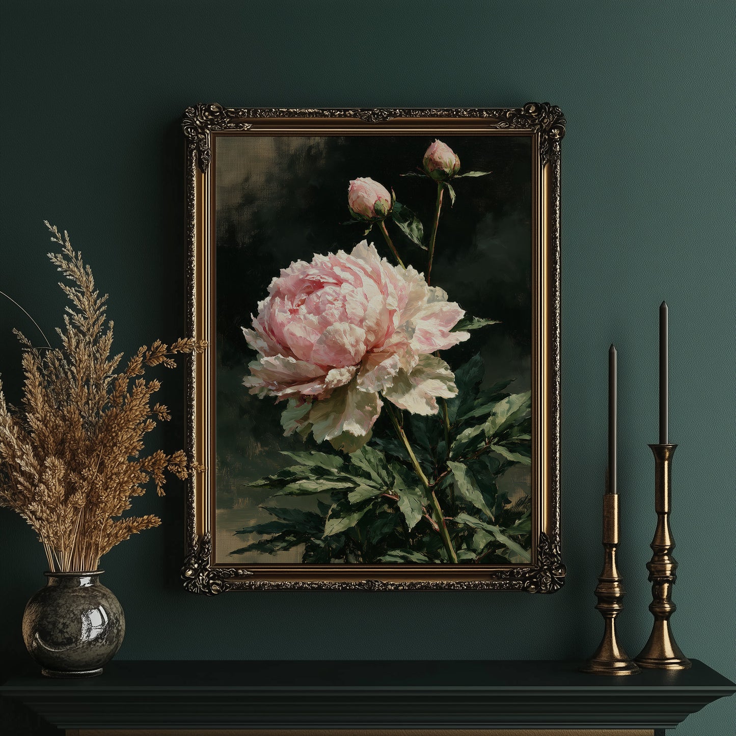 Peony Leans, Two Buds Reach