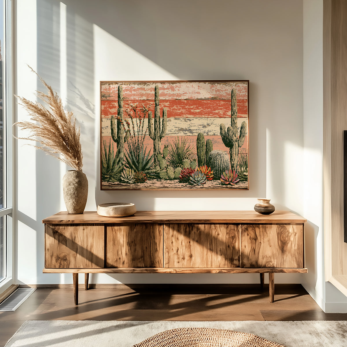 Succulent Garden on Coral Planks