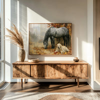 Grey Mare and Golden Retriever, Autumn