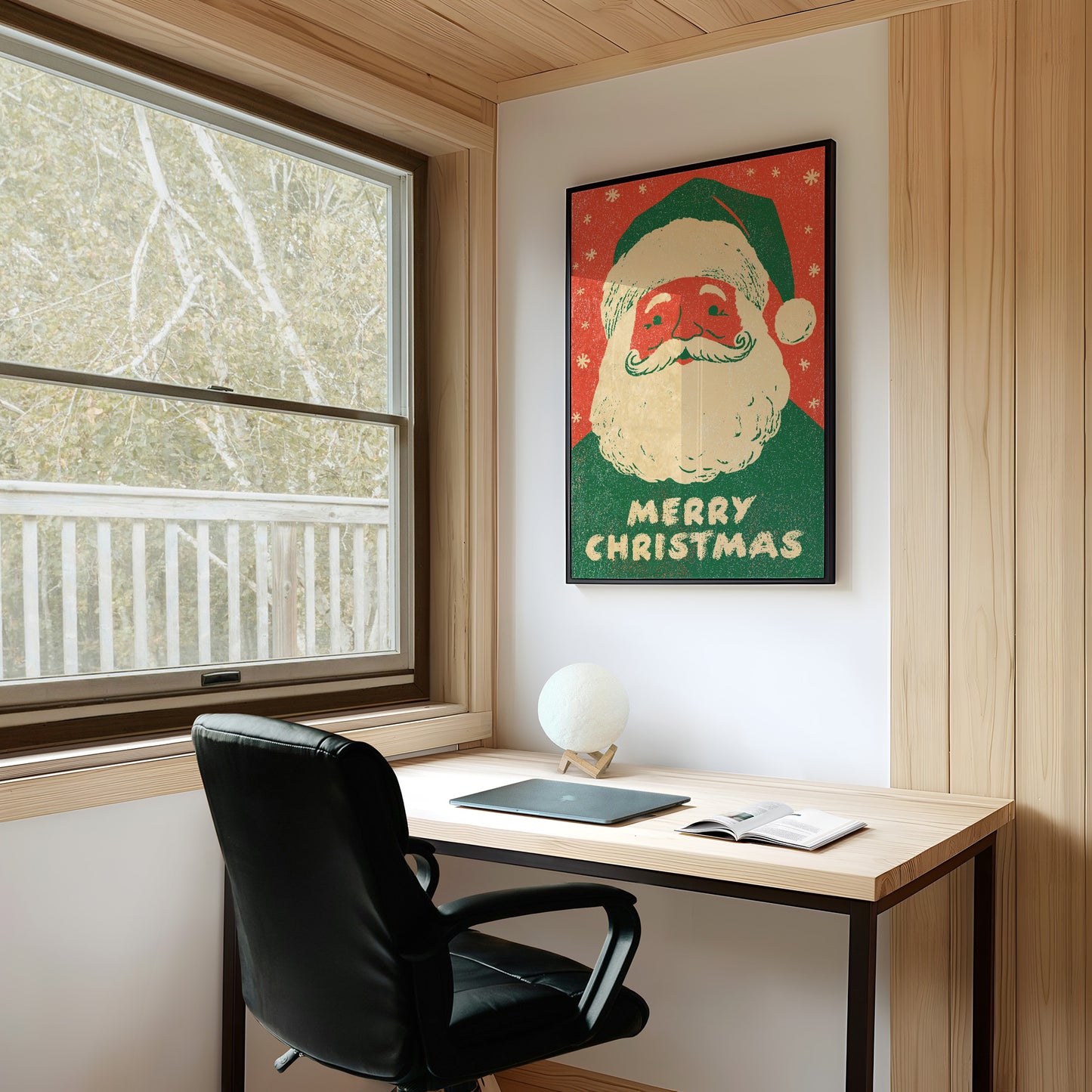 Merry Christmas Vintage Woodcut