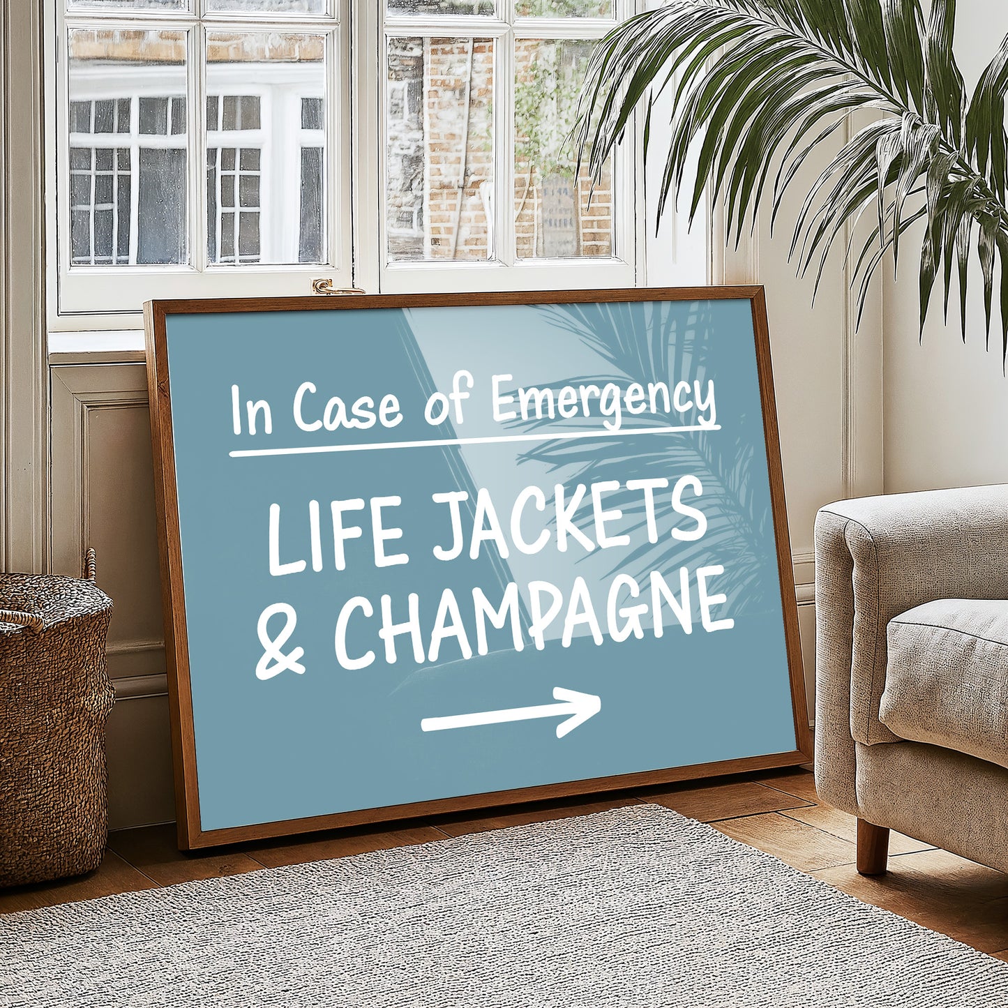 Life Jackets & Champagne Sign