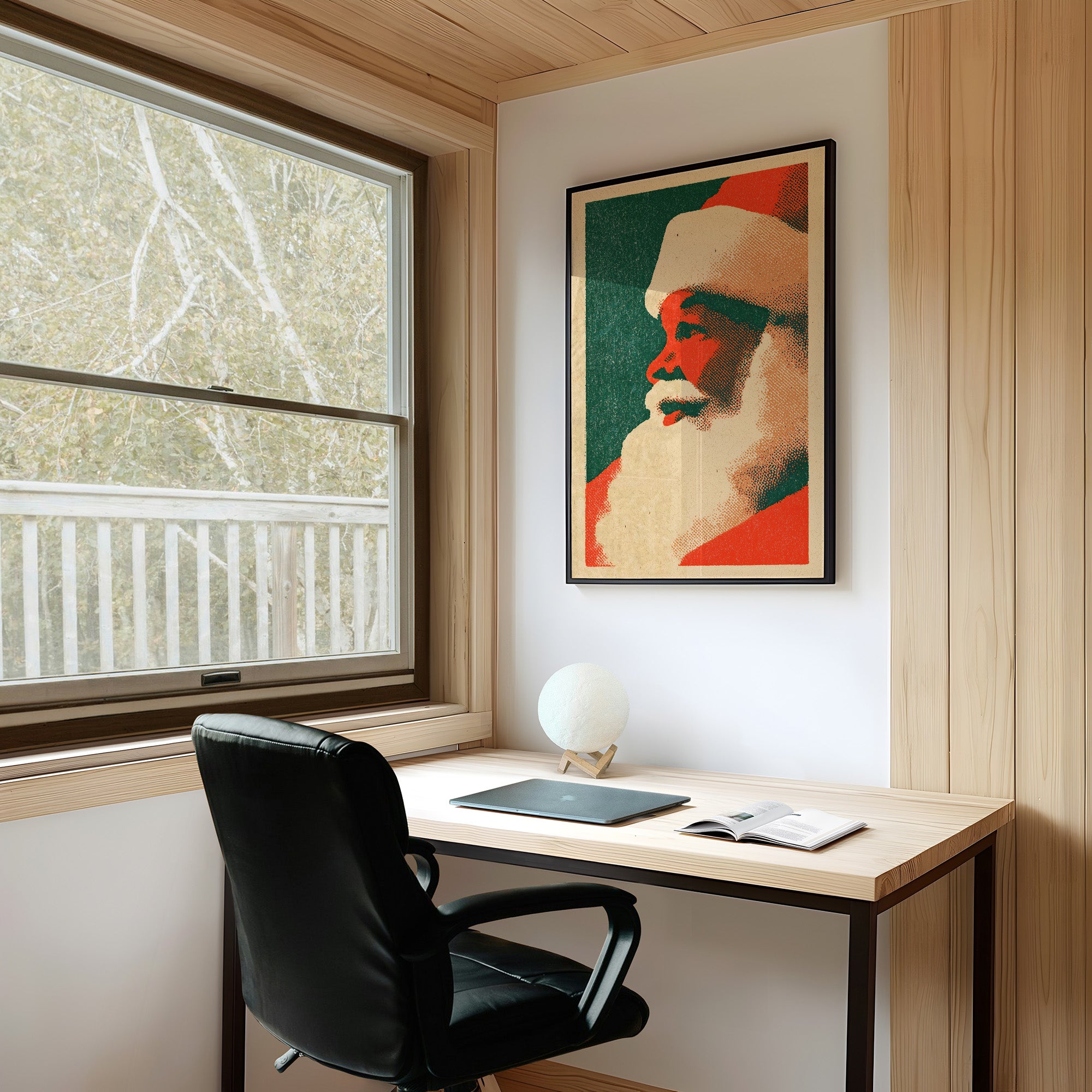Santa in Profile, Halftone