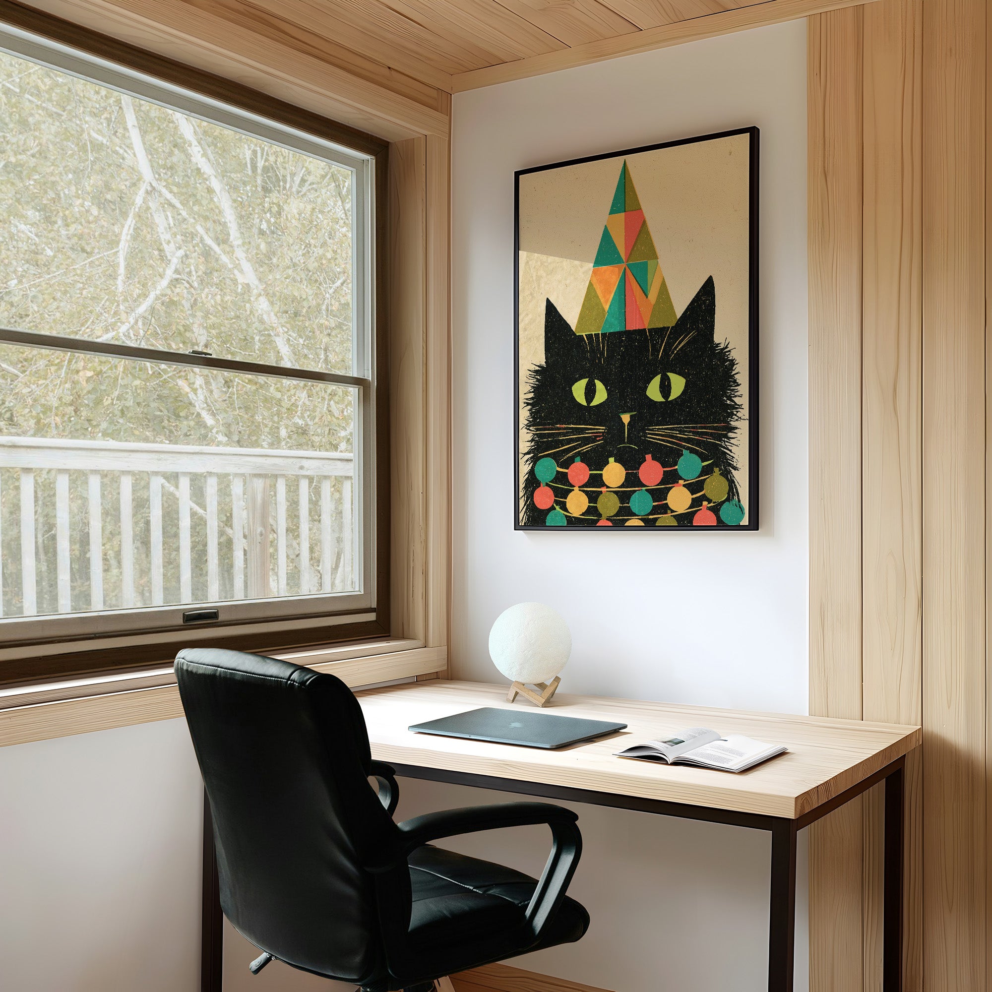 Geometric Christmas Cat