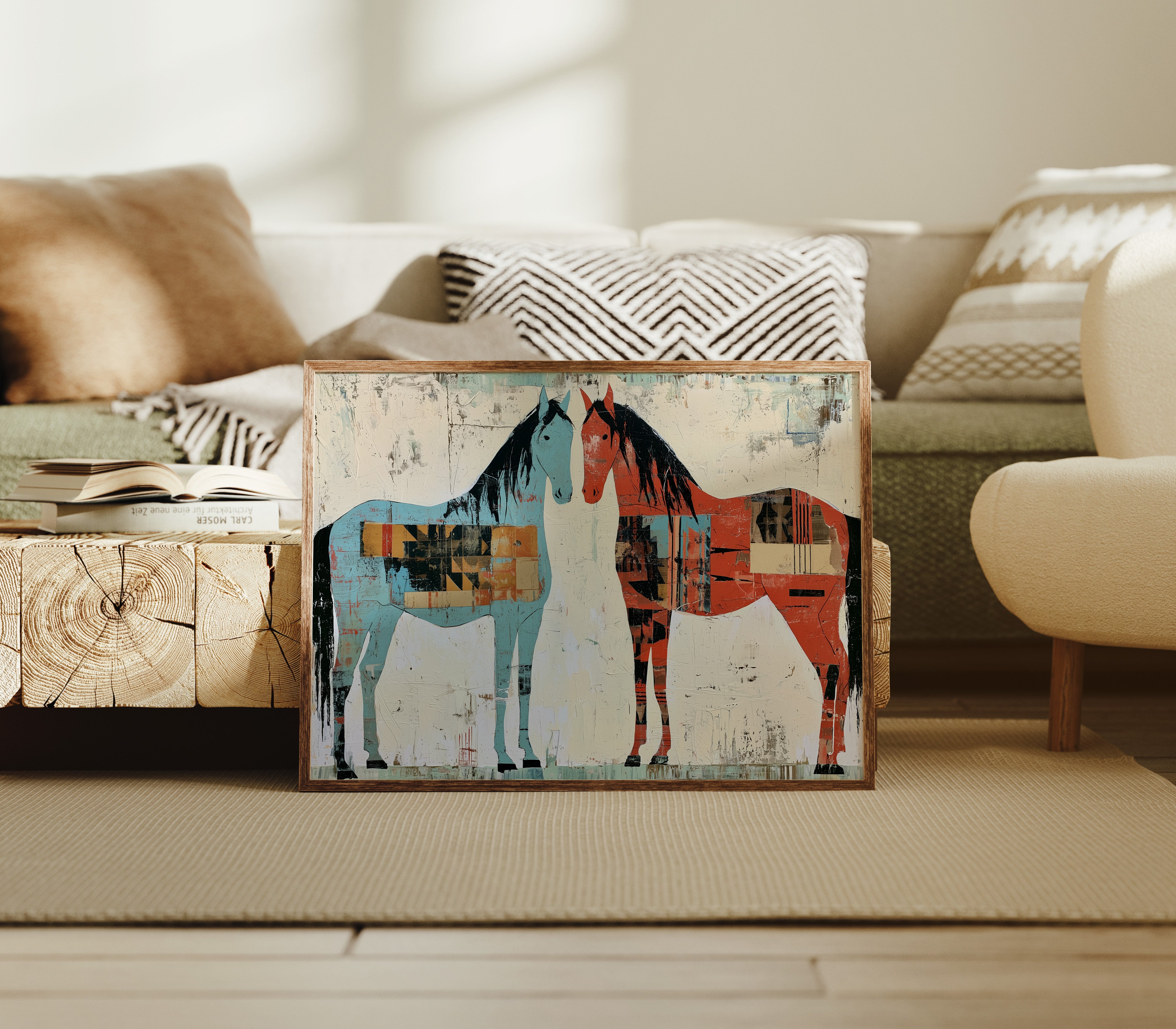Two Horses, Painted Sides