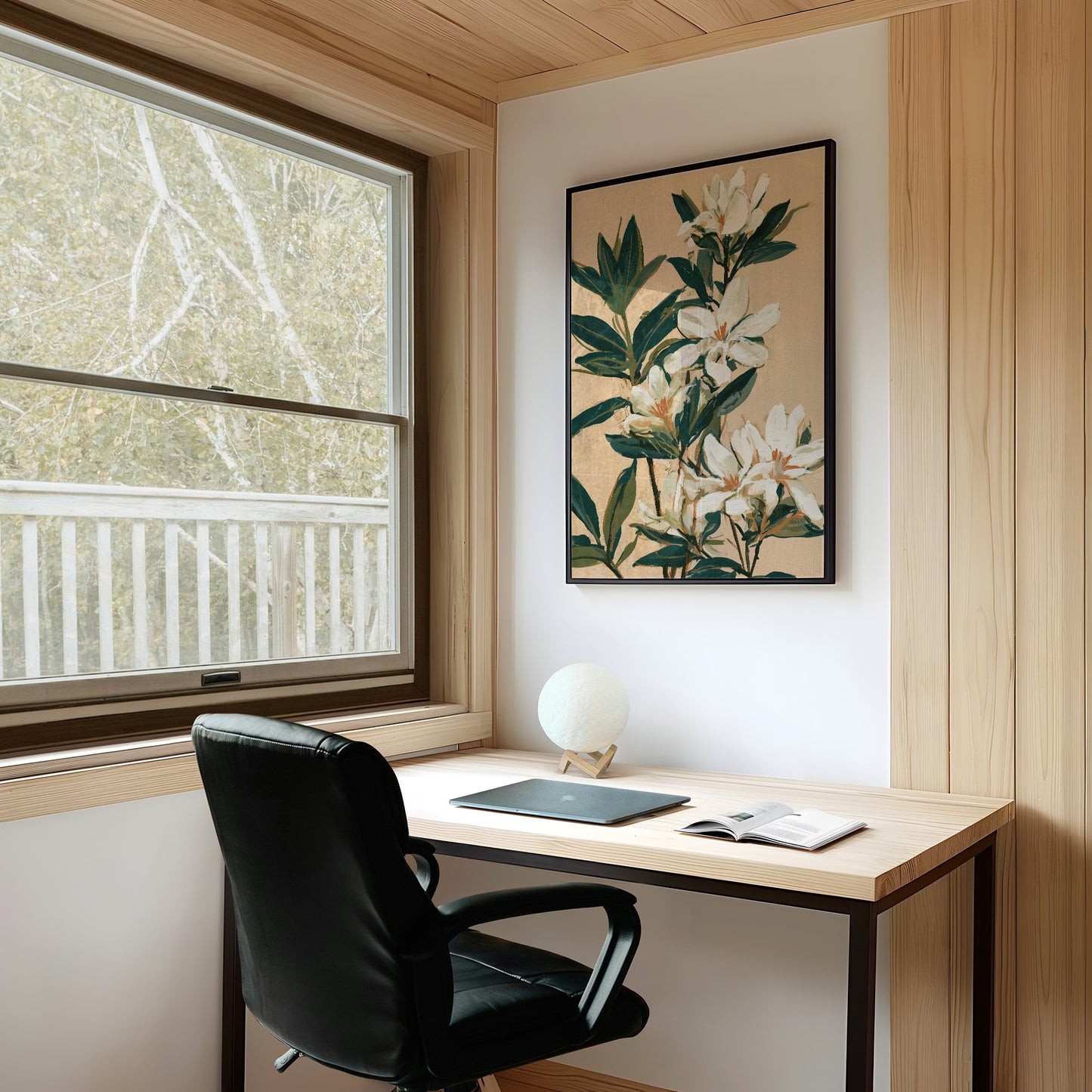 White Lily Botanical Painting