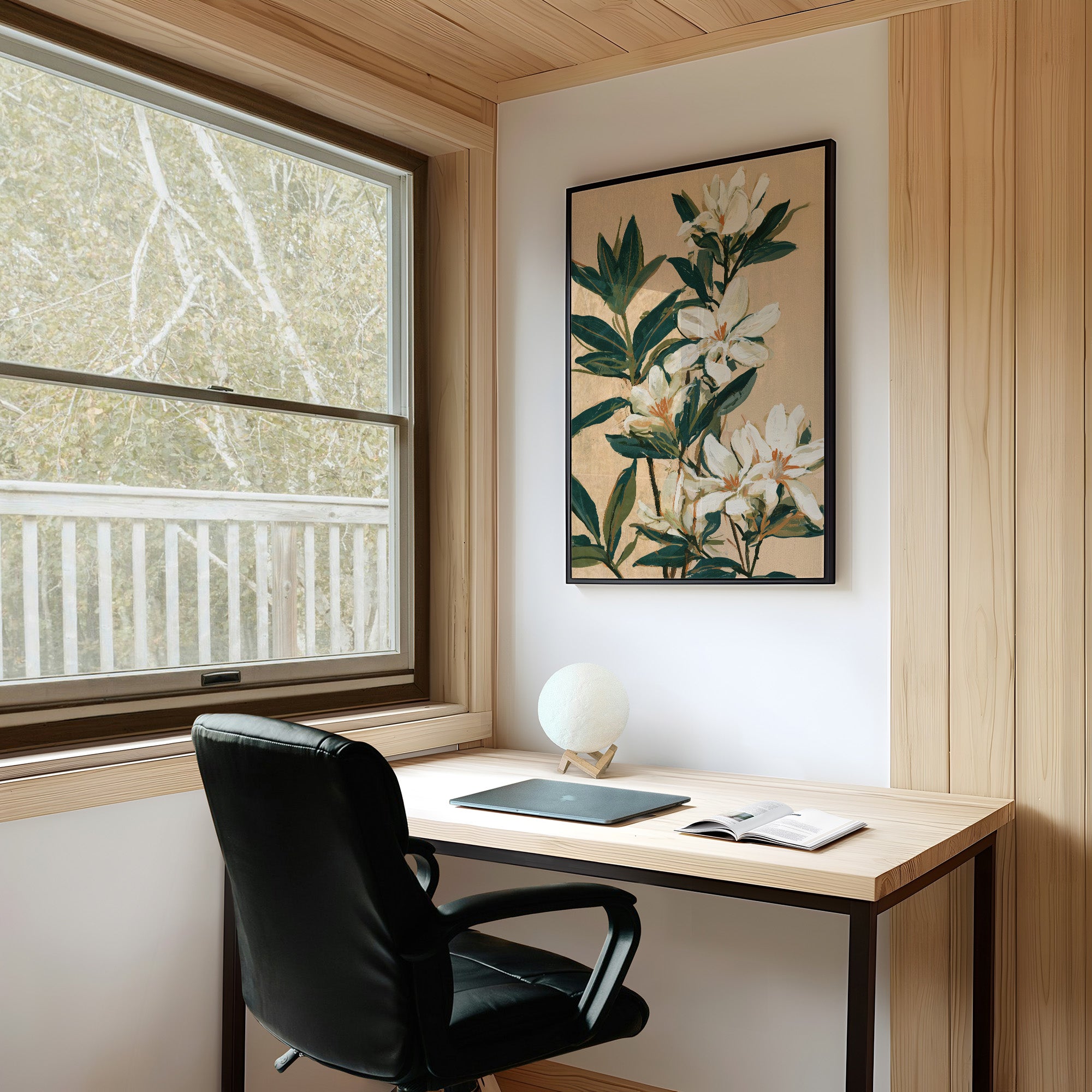 White Lily Botanical Painting