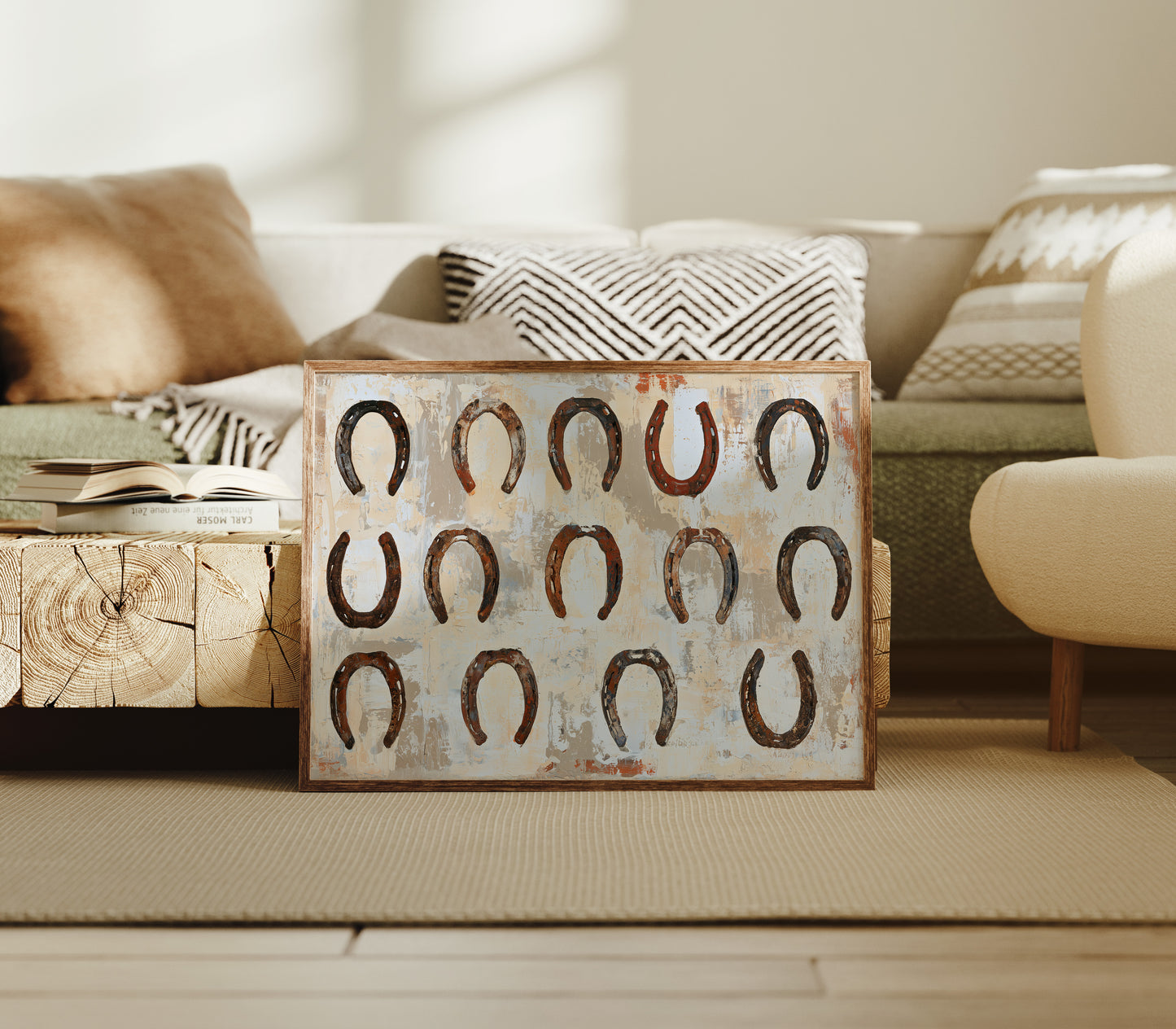 Fourteen Rusted Horseshoes