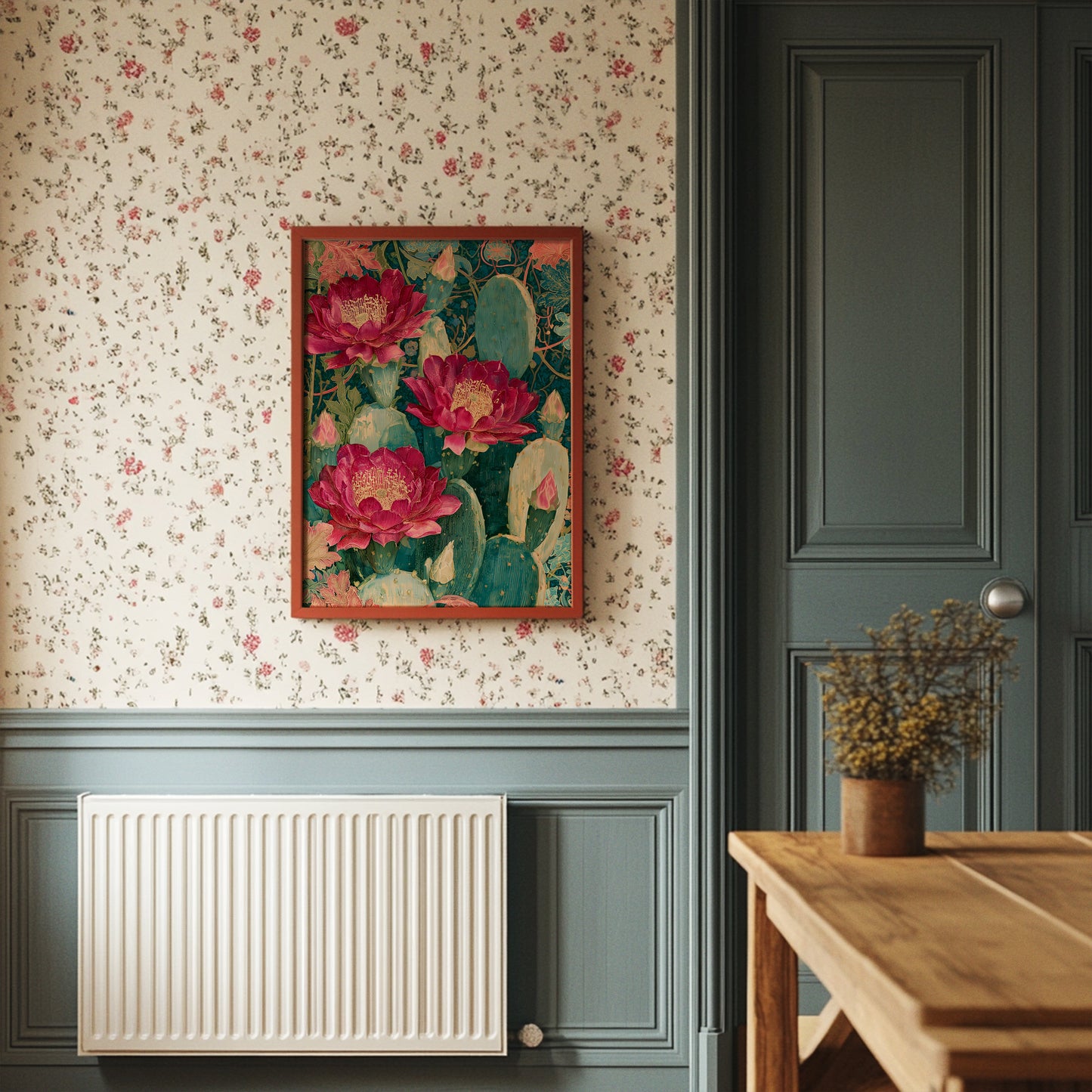 Magenta Cactus Bloom Tapestry