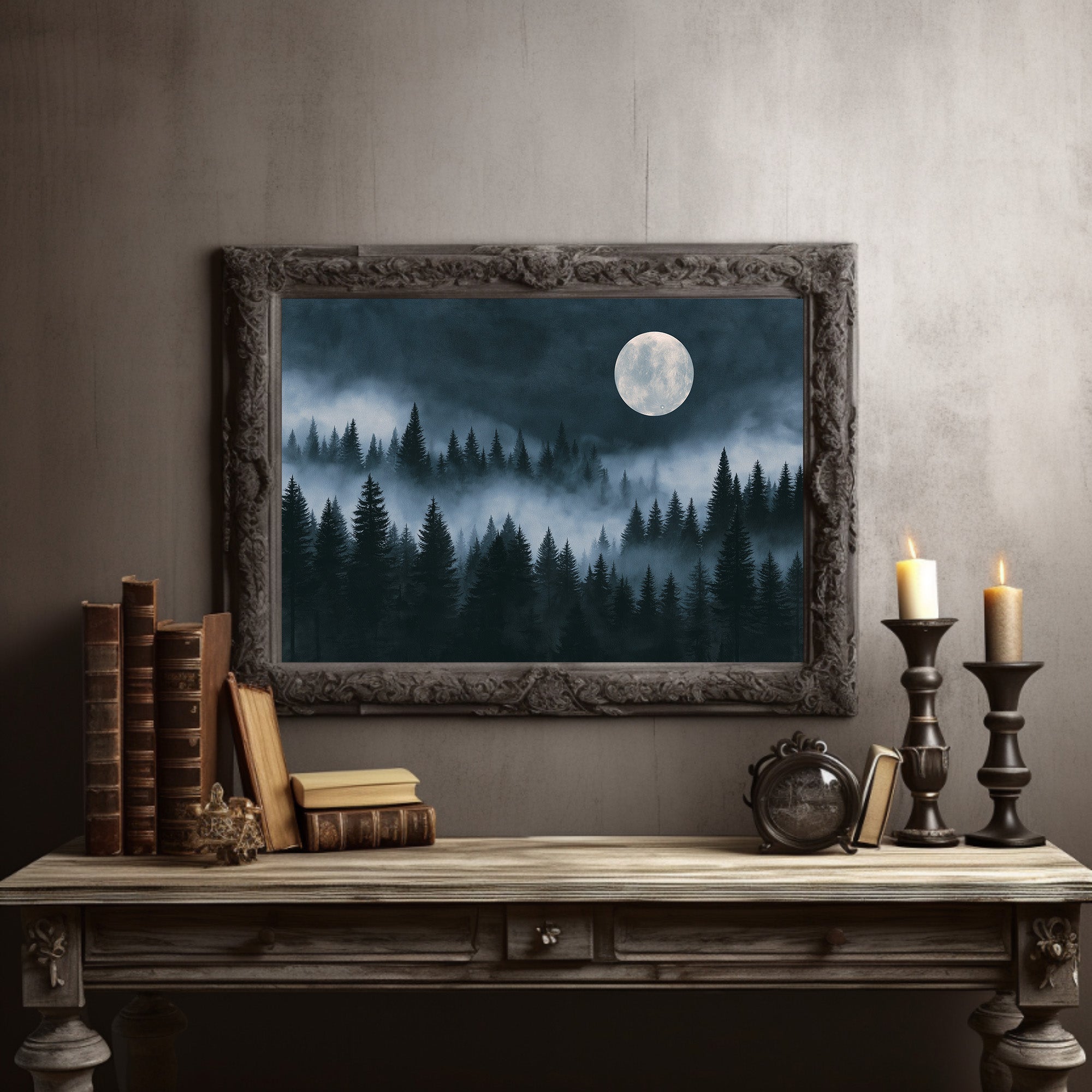 Full Moon Over The Pines