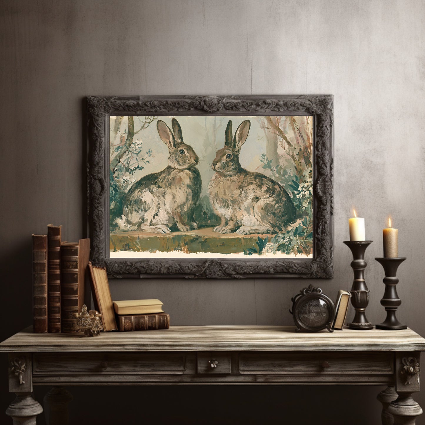 Two Rabbits, One Log