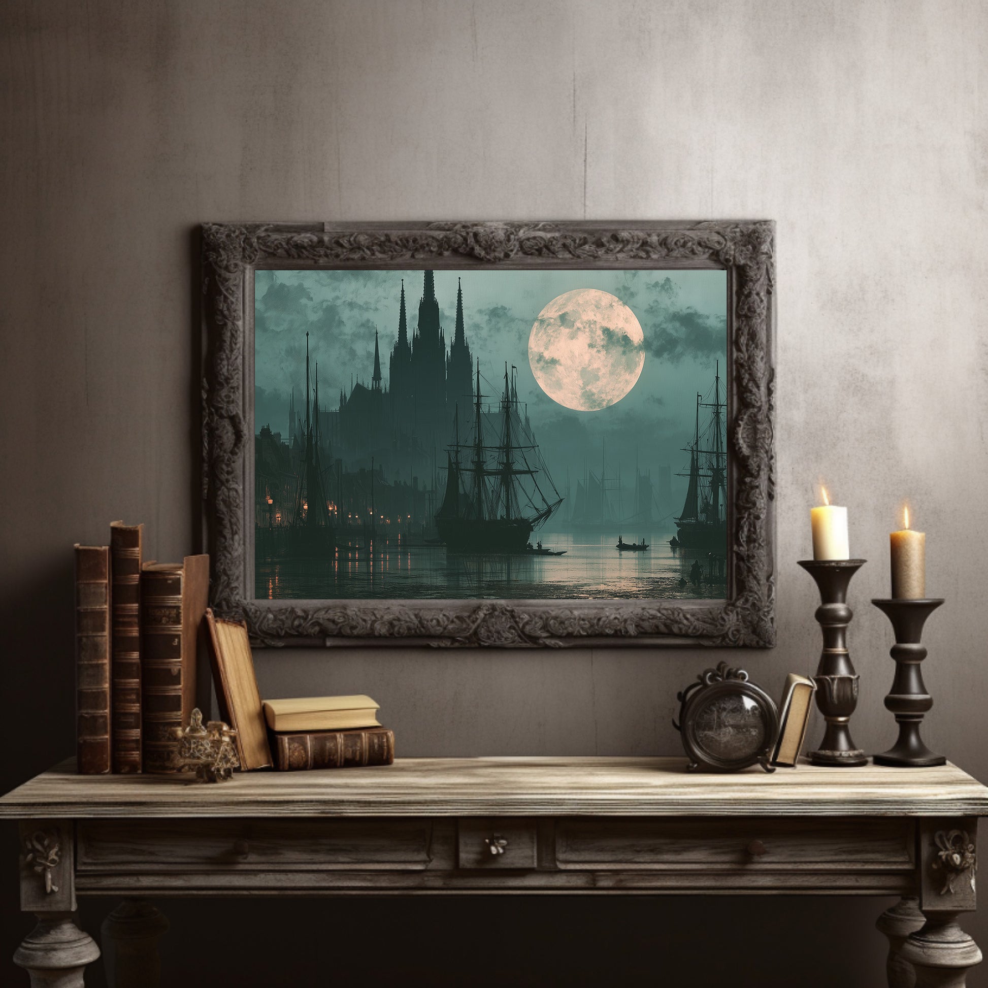 Moonrise Over The Old Harbor