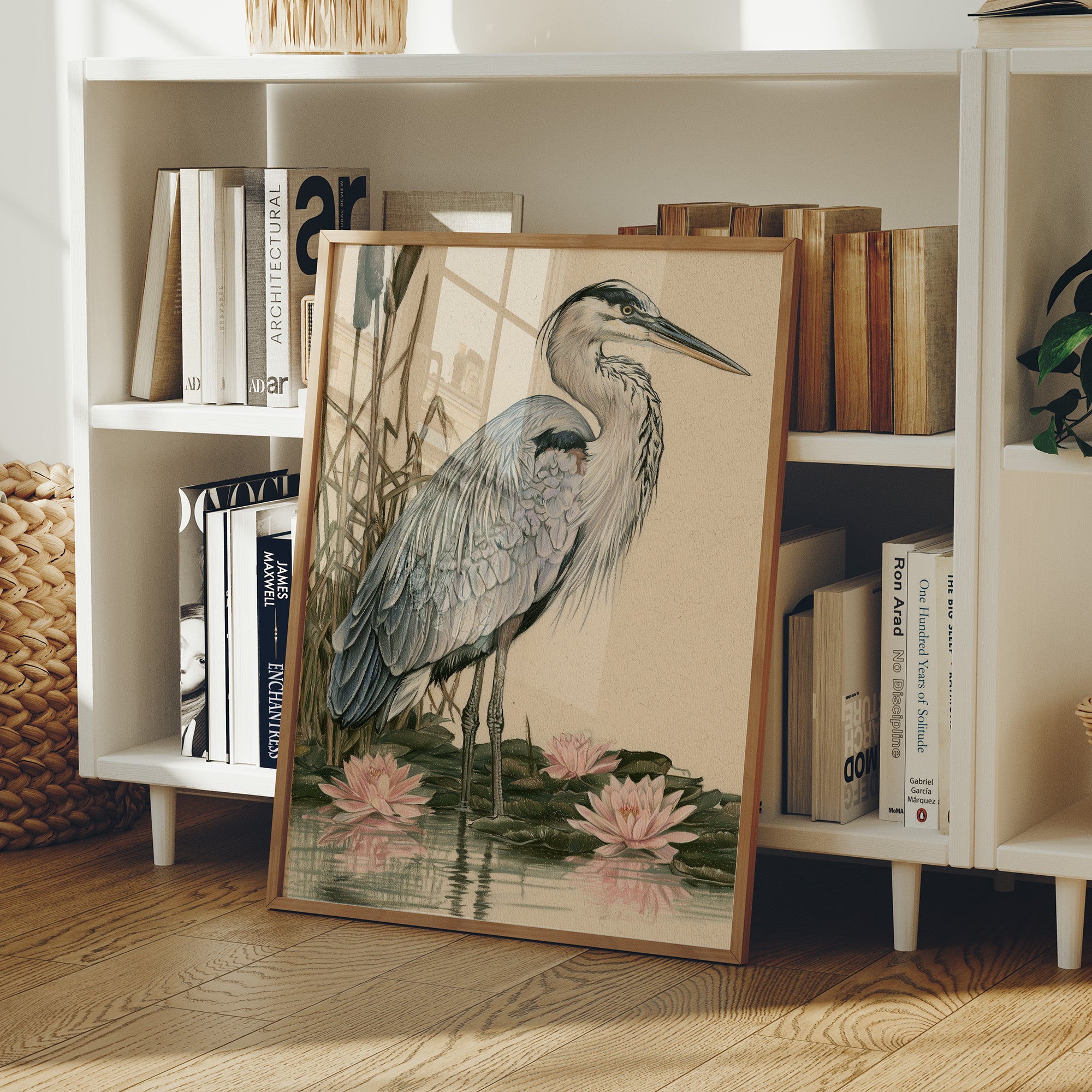 Heron at the Water Lilies