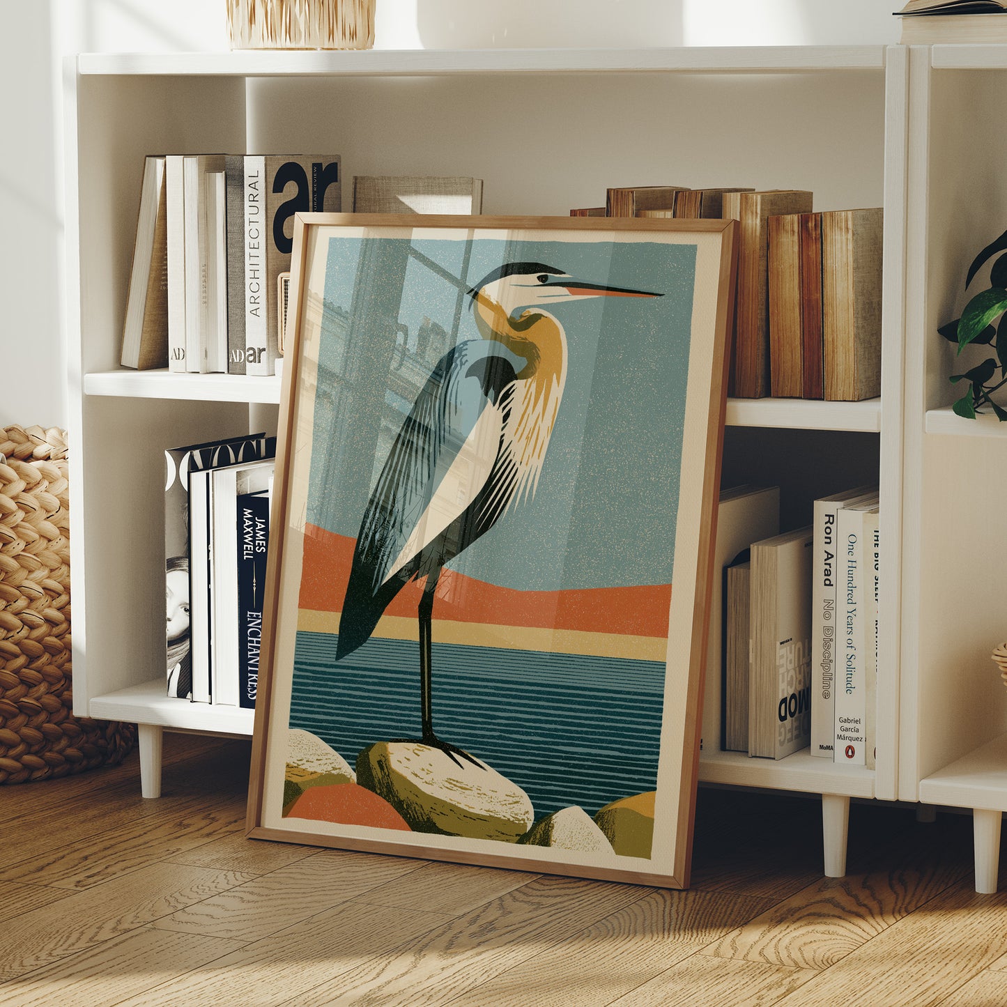 Coastal Heron at the Water's Edge