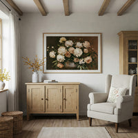 Roses and Peonies, Antique Vase