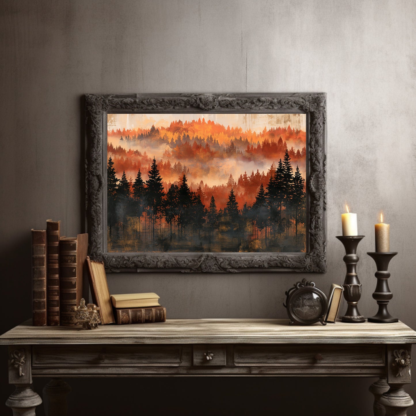 Ridgeline in Amber Fog