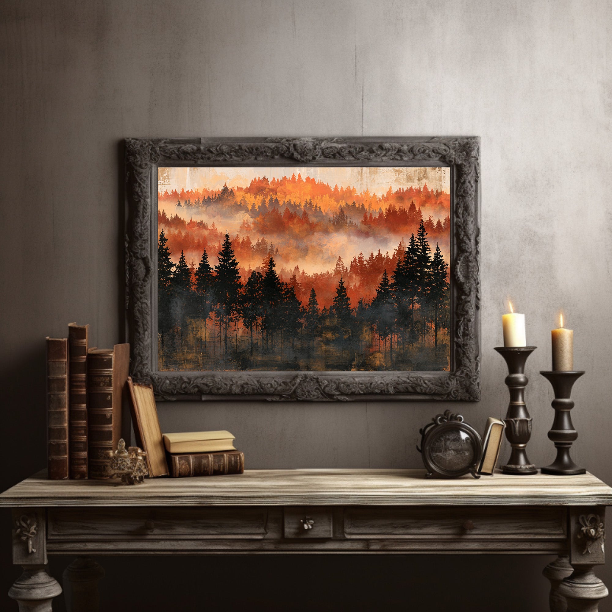 Ridgeline in Amber Fog