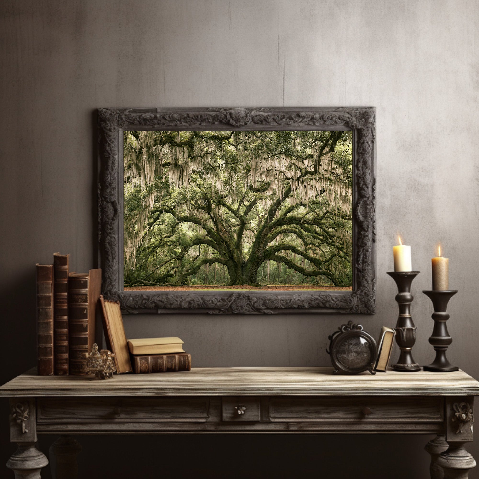 The Old Oak's Mossy Embrace