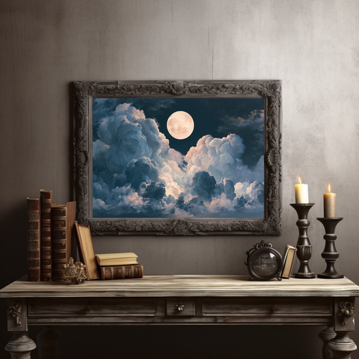 Moon Between The Clouds