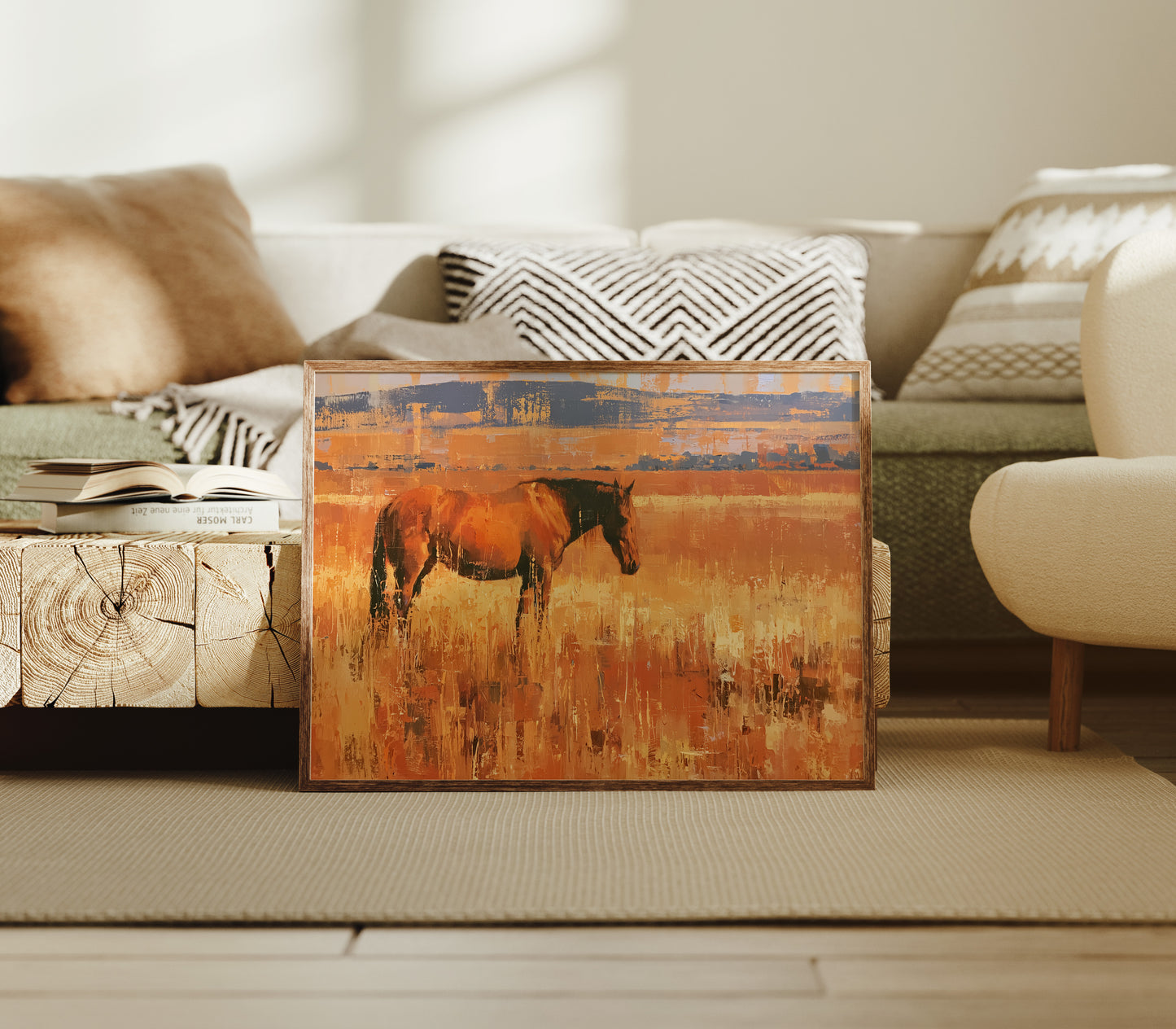 Bay Horse In Amber Grass