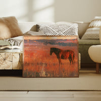 Grazing Horse, Crimson Dusk