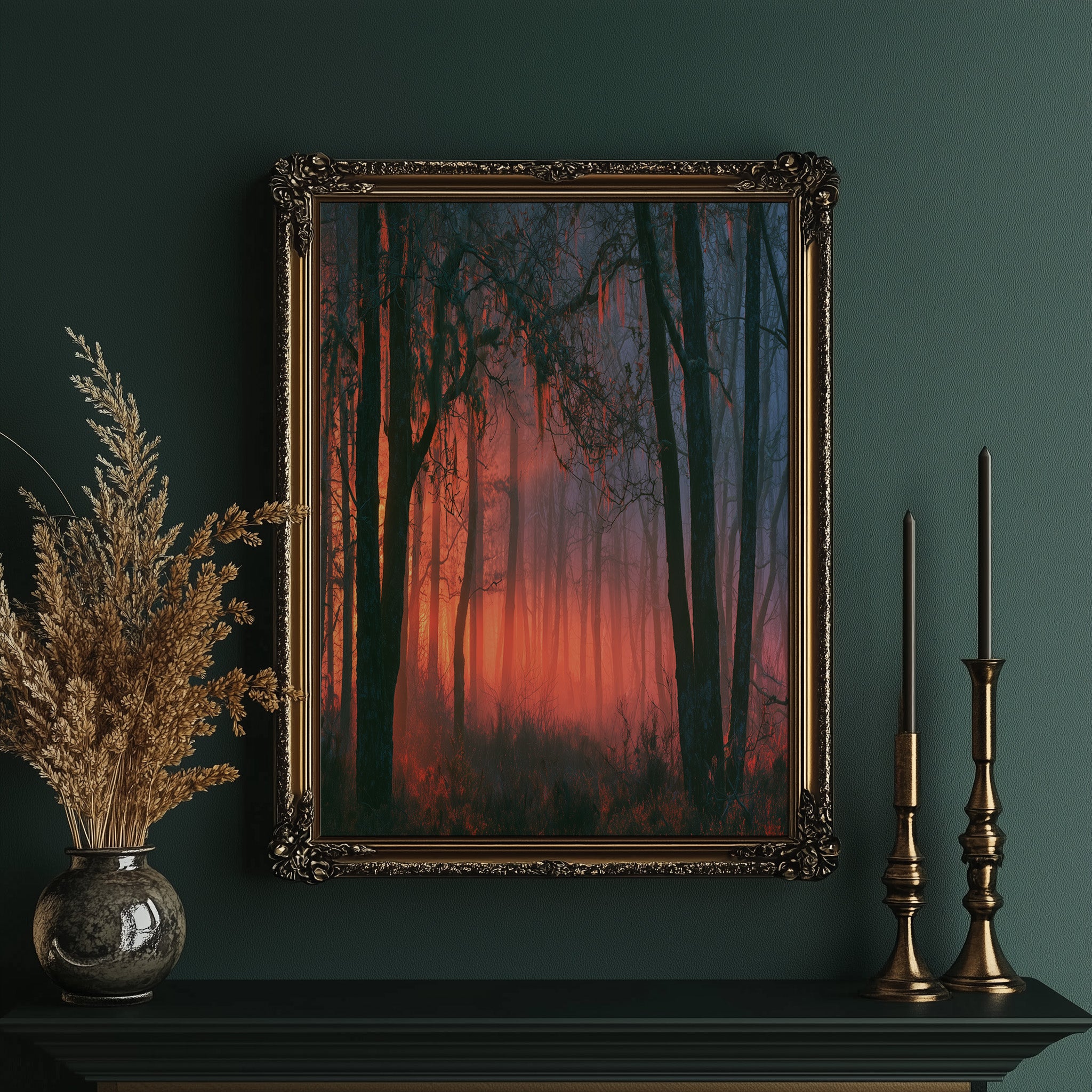 Forest Ablaze at Dusk