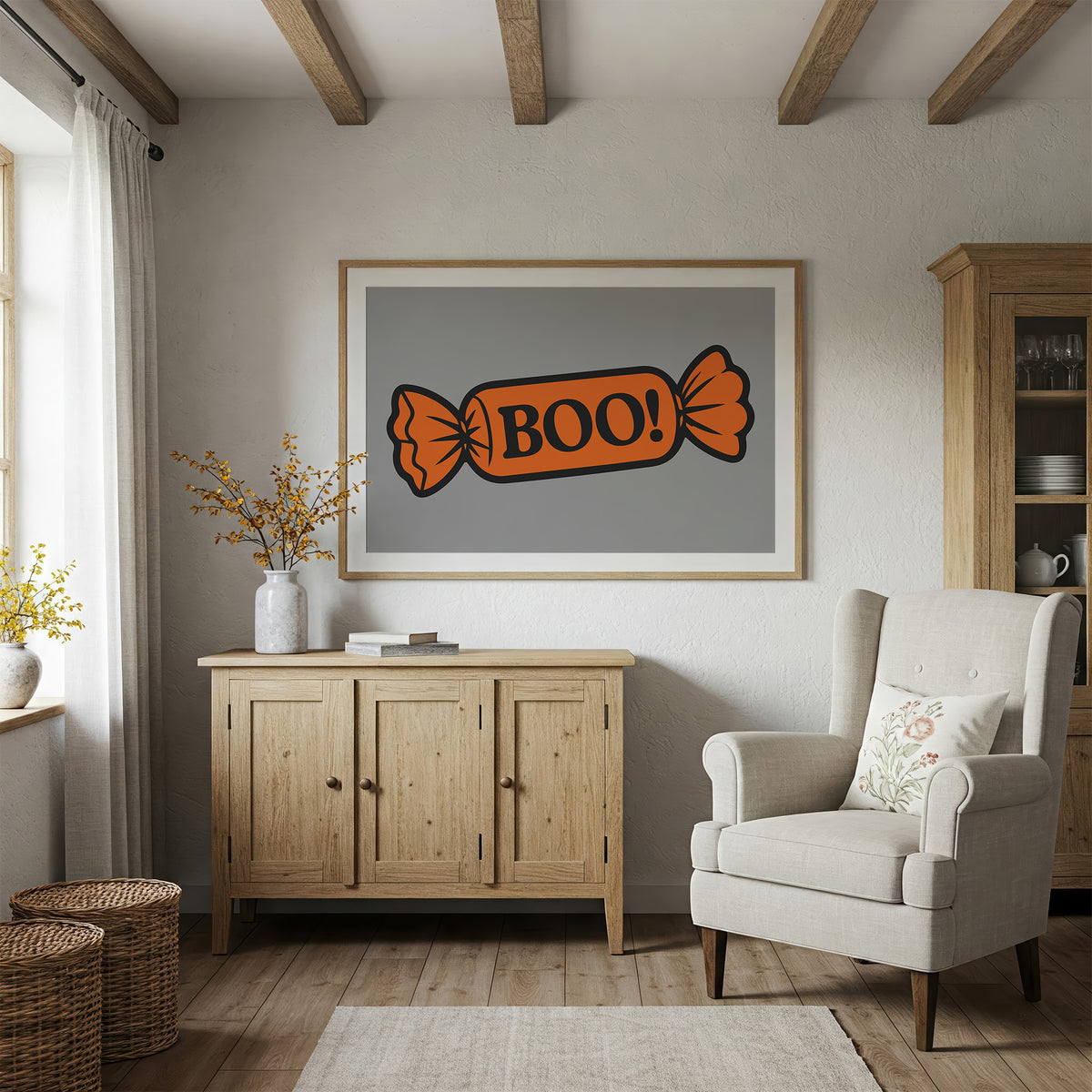 Boo Wrapped Candy Illustration