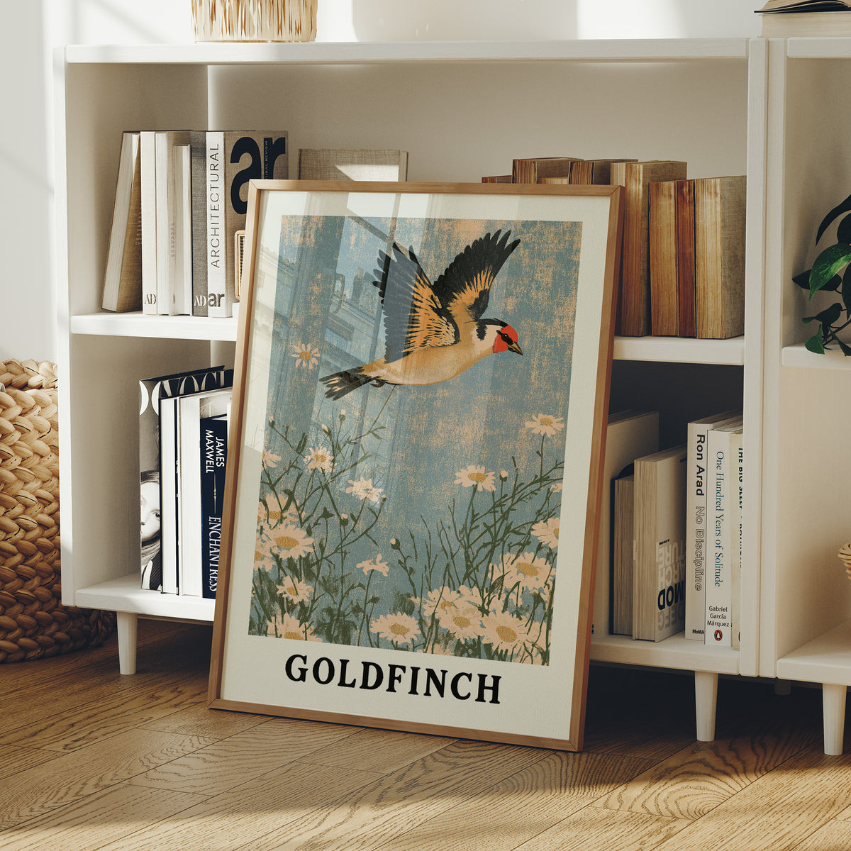 Goldfinch Over Daisy Fields