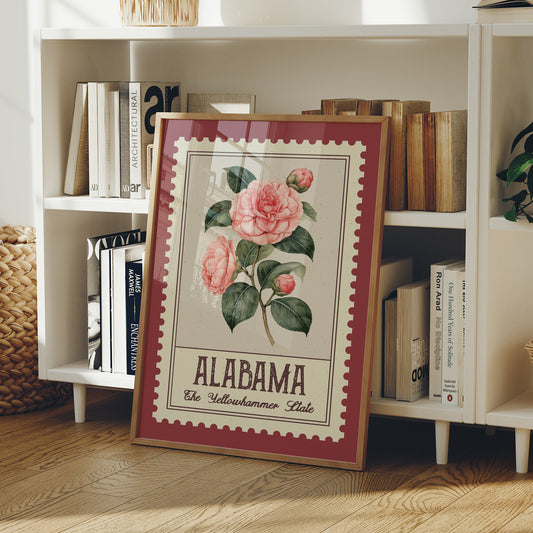 Alabama Camellia Postage Stamp