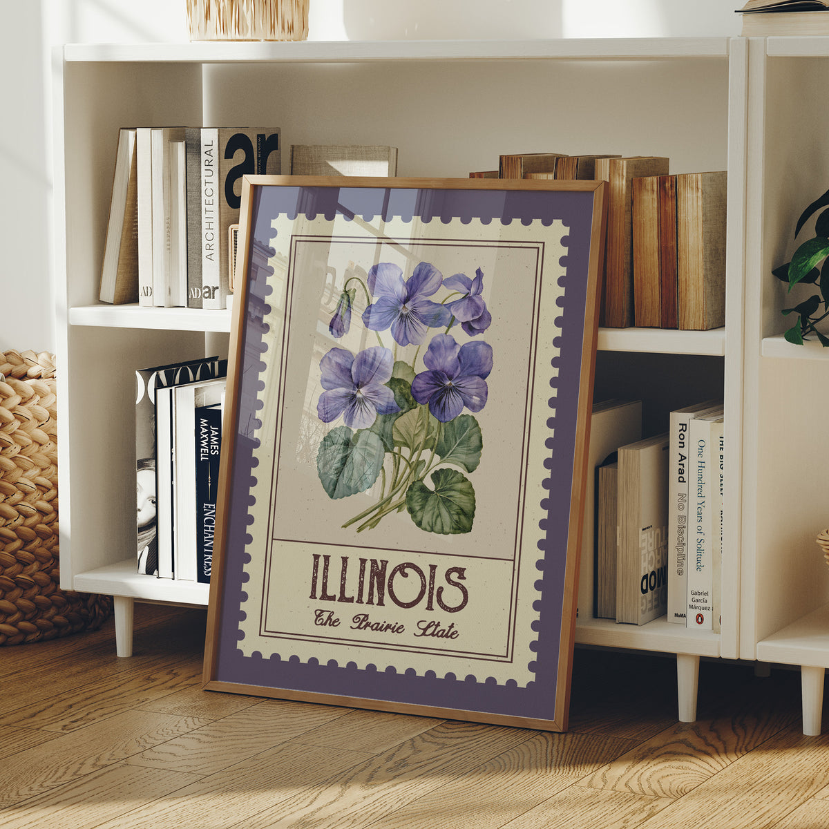 Illinois Violet Watercolor Stamp
