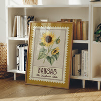 Kansas Sunflower Watercolor Stamp