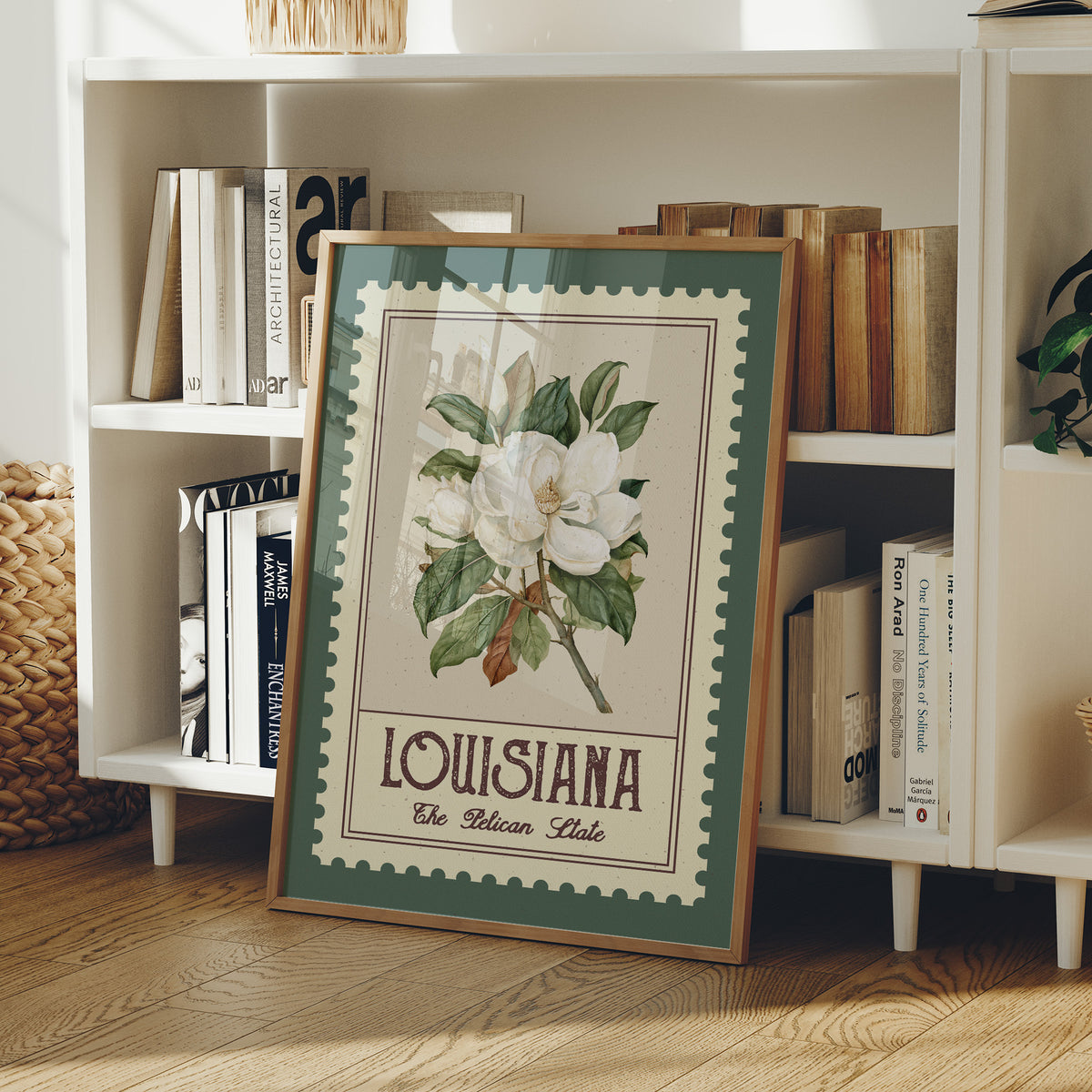 Louisiana Magnolia Watercolor Stamp