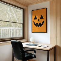 Face Value: Totally Gourd geous, framed print on a white wall above a desk and black office chair