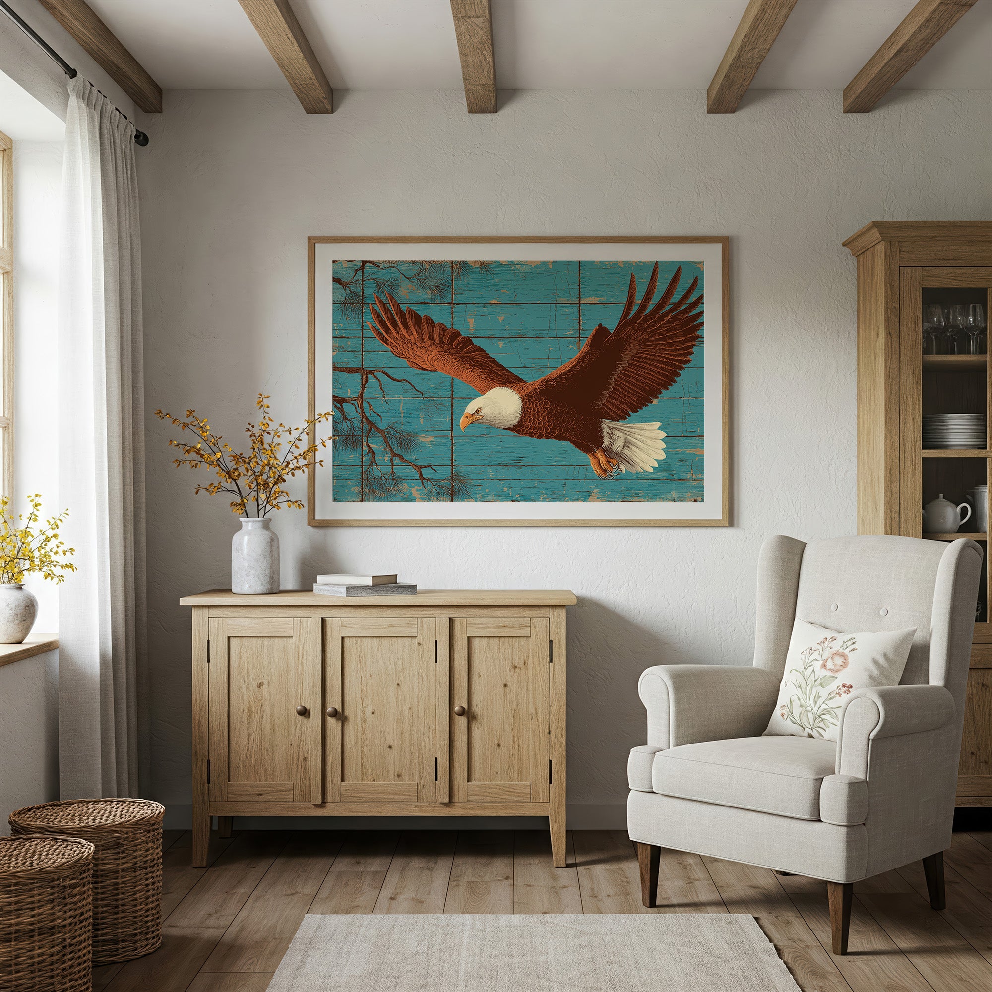 Wings Over Weathered Wood