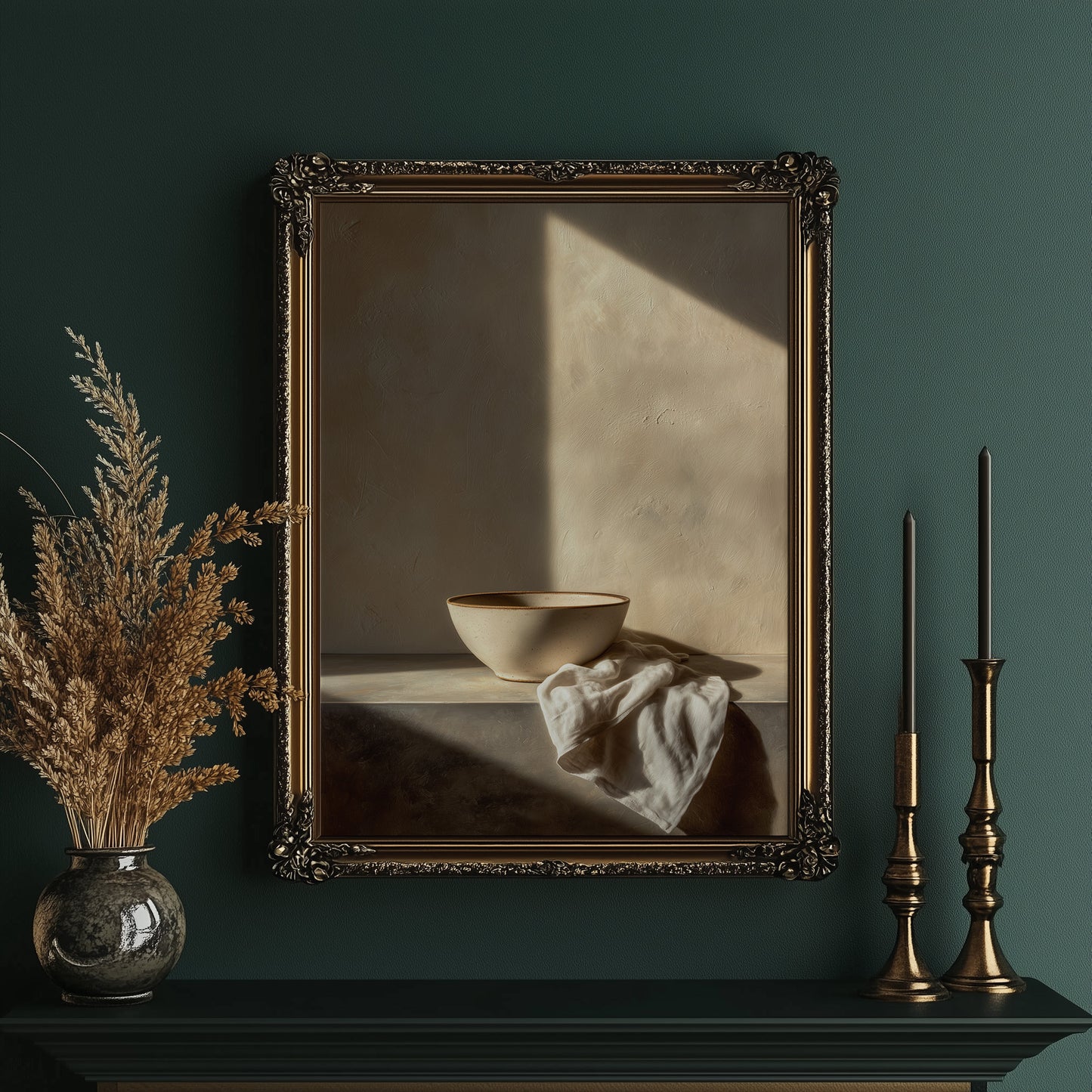 Sunlit Still Life with Ceramic Bowl