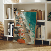 Striped Umbrellas by the Tide