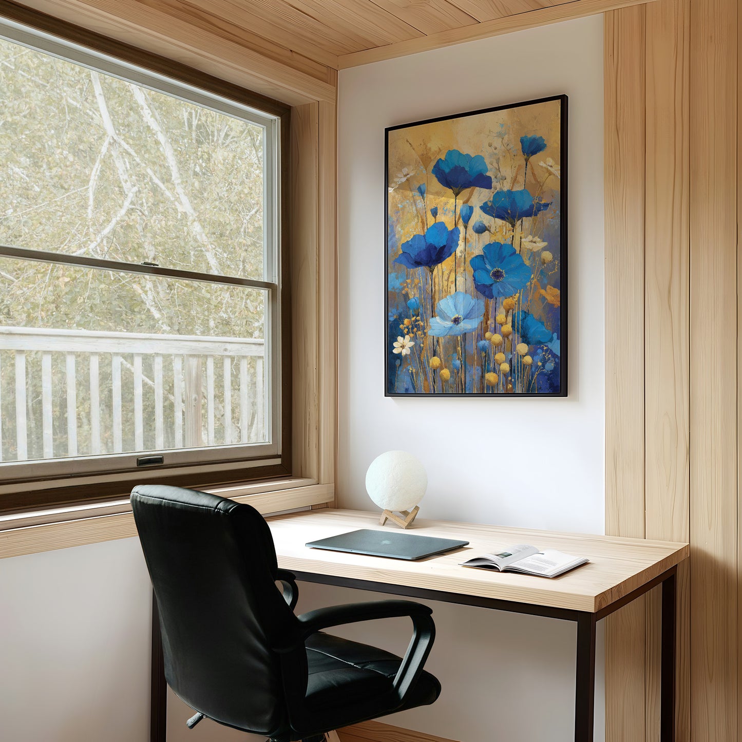 Blue Petals in Golden Light