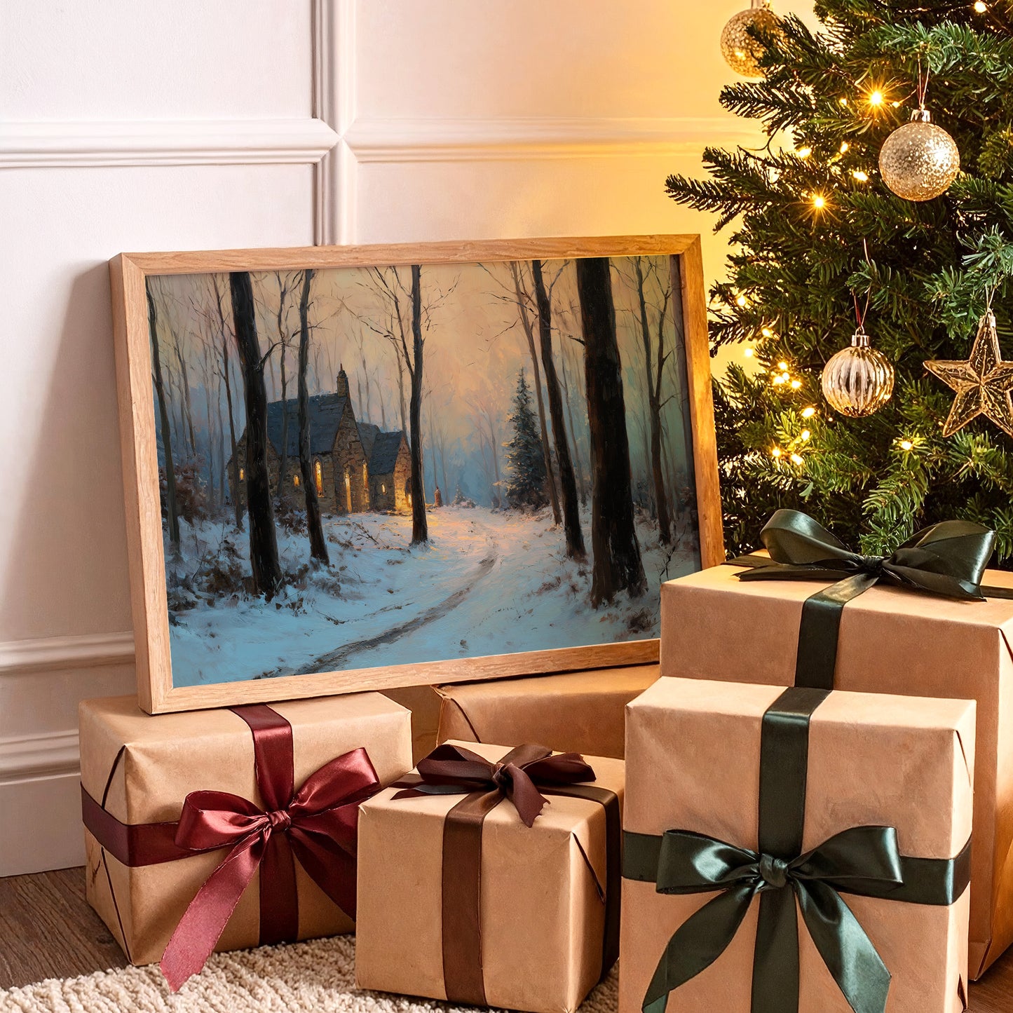 Warm Light in Winter Woods