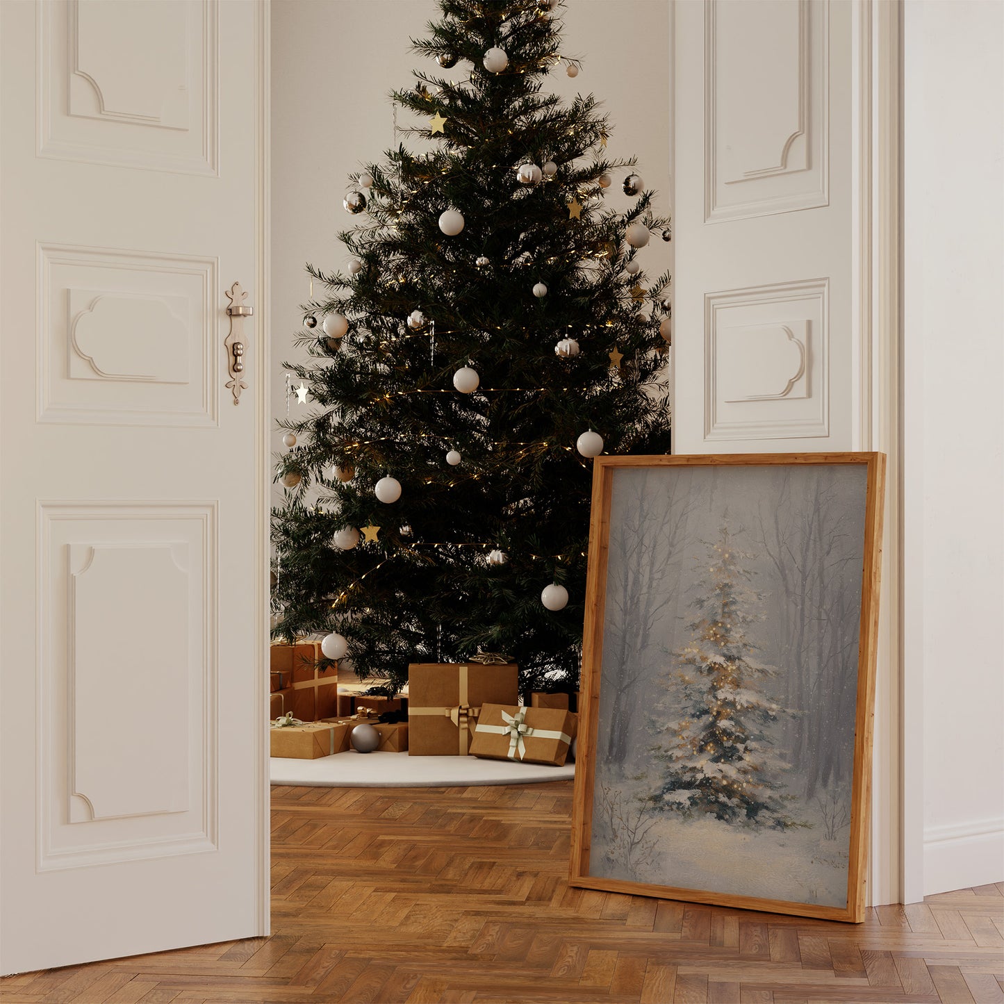 Golden Lights in Winter Silence