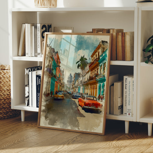 Vintage Havana Street in Sunlight