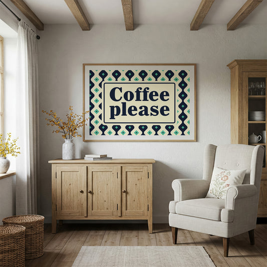 Coffee Please Retro Kitchen Sign