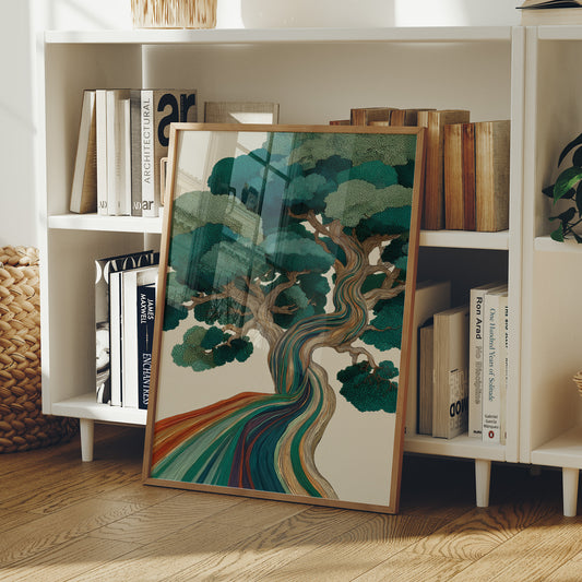 River of Color Through Pines