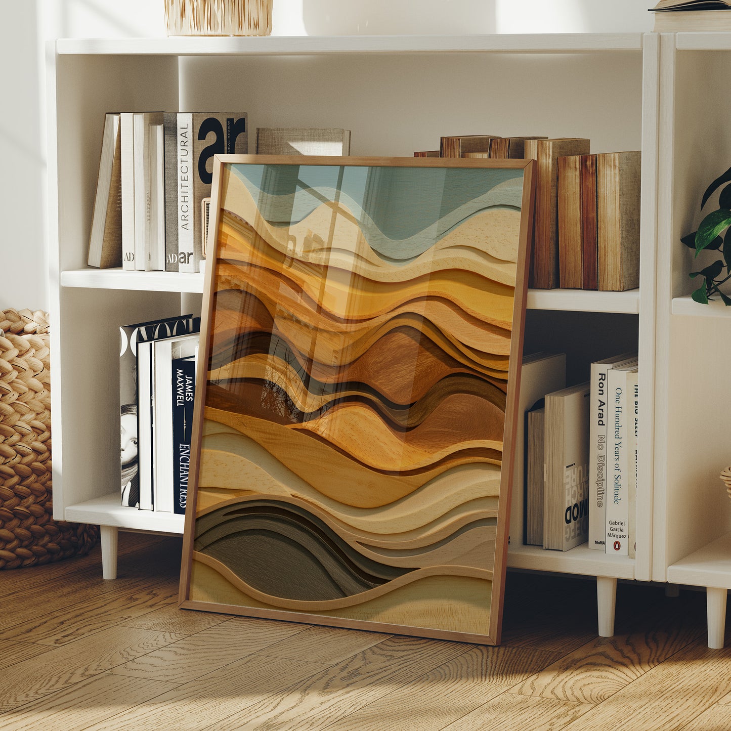 Carved Waves In Warm Grain