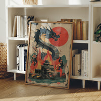 Dragon Rising Over Crimson Sun
