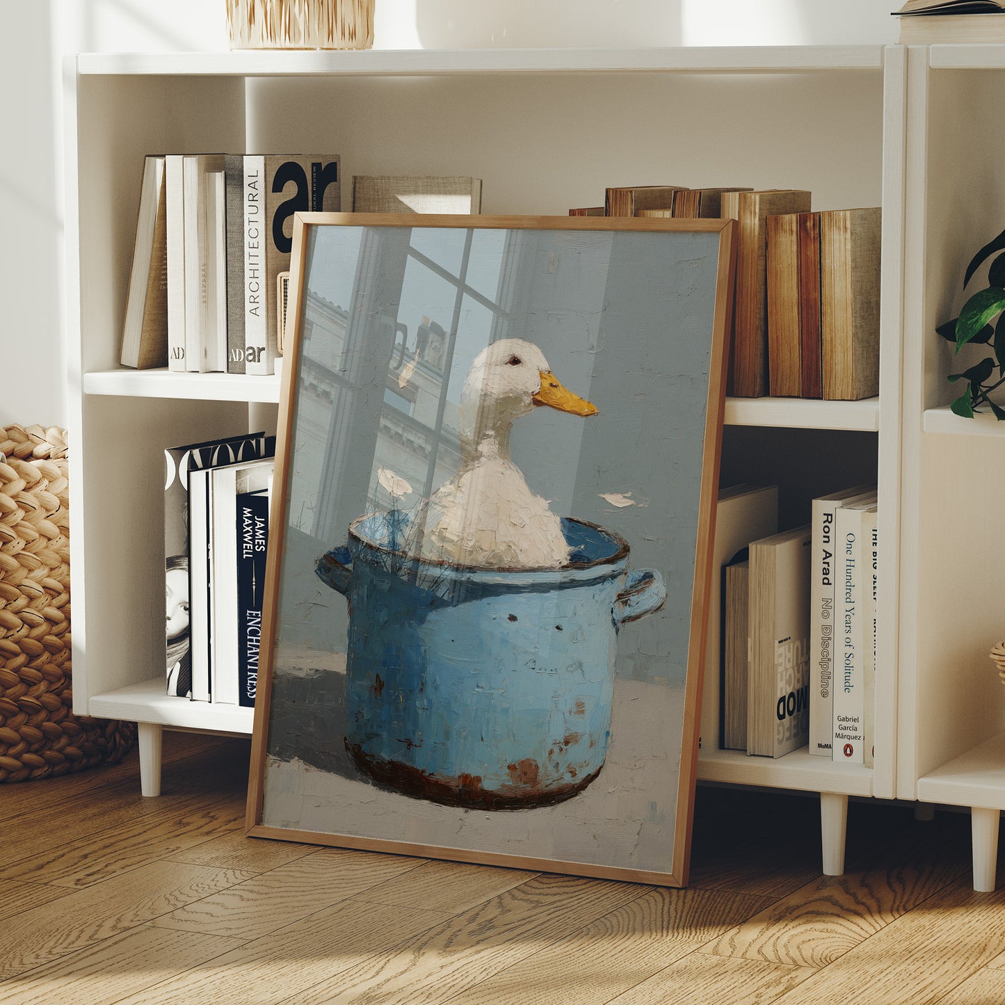 Bath Time In A Blue Pot