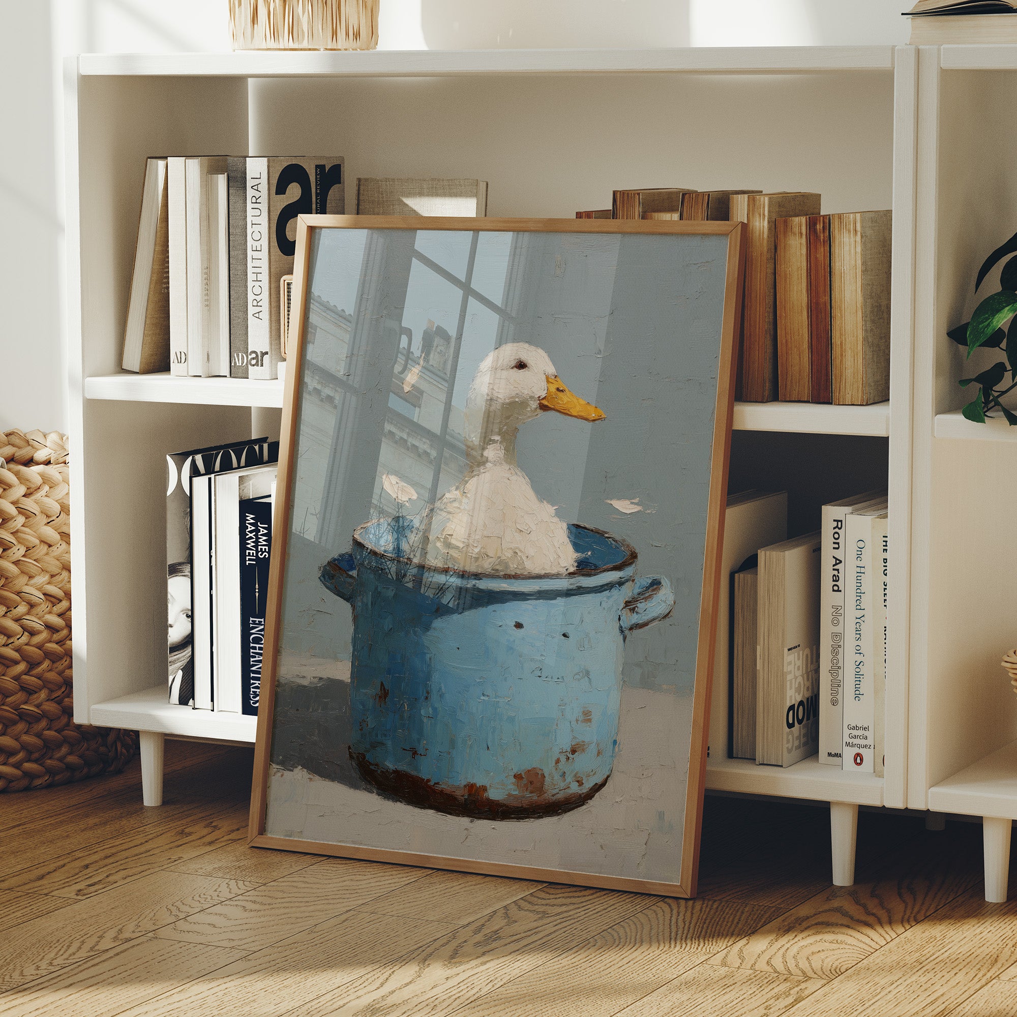 Bath Time In A Blue Pot
