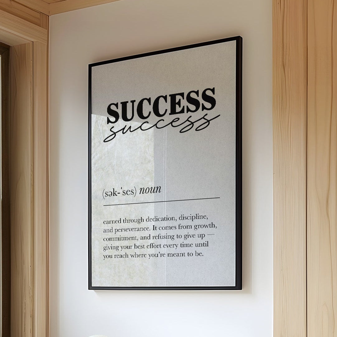 Success Definition Minimalist Typography Print