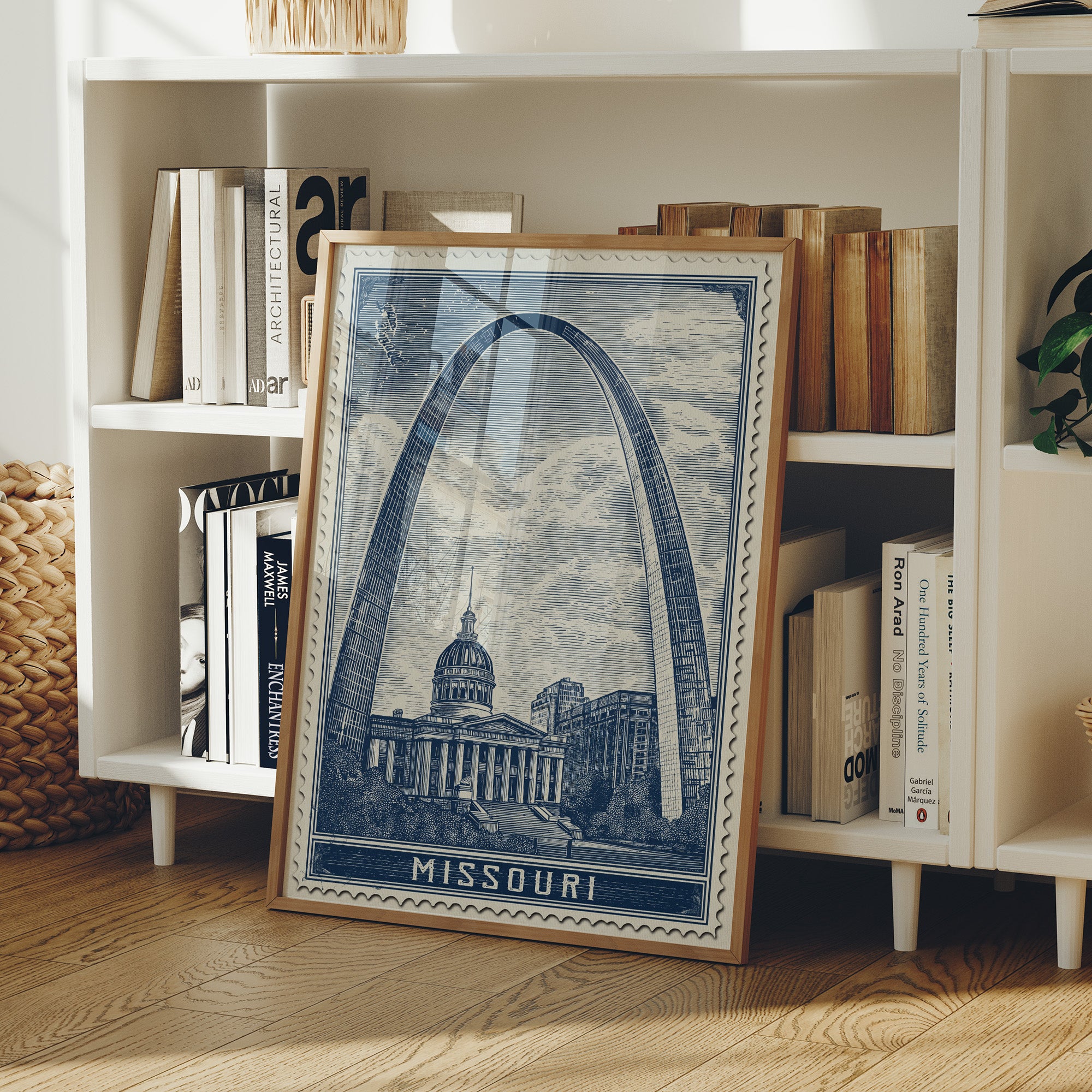 Missouri Arch Vintage Travel Stamp