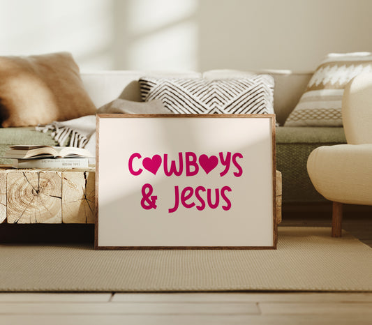 Cowboys and Jesus Western Wall Art