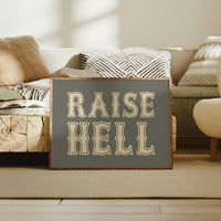 Raise Hell Western Typography Wall Art