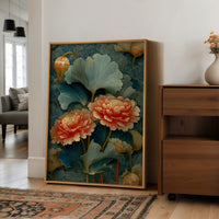 Coral in a Sea of Teal